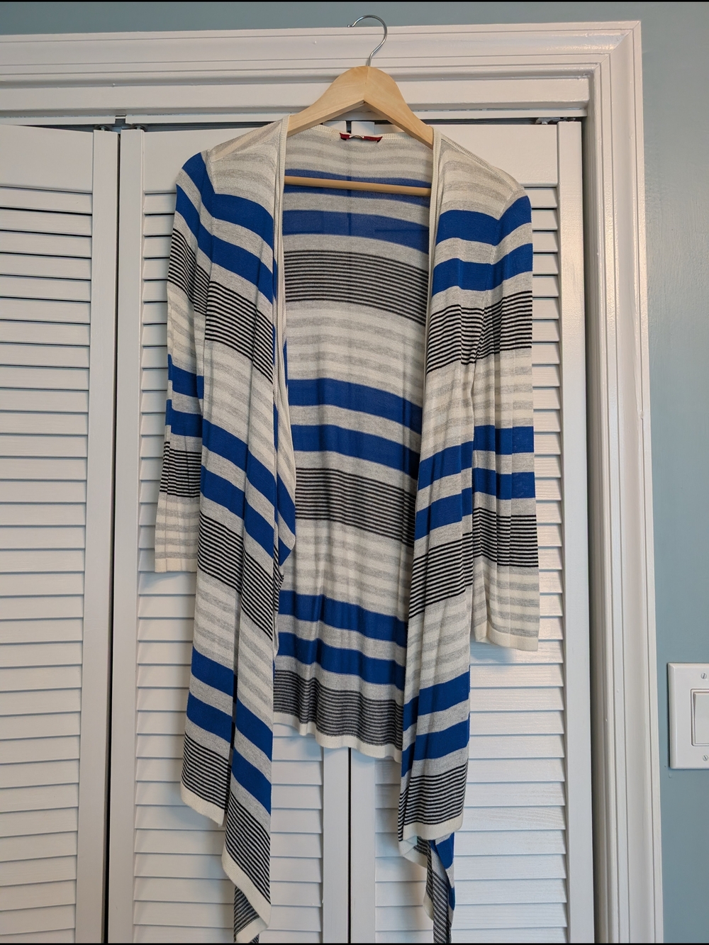 Striped Open-Front Cardigan Sweater